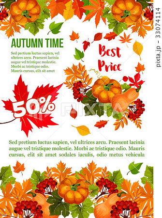 Autumn sale banner template for Thanksgiving Day 33074114