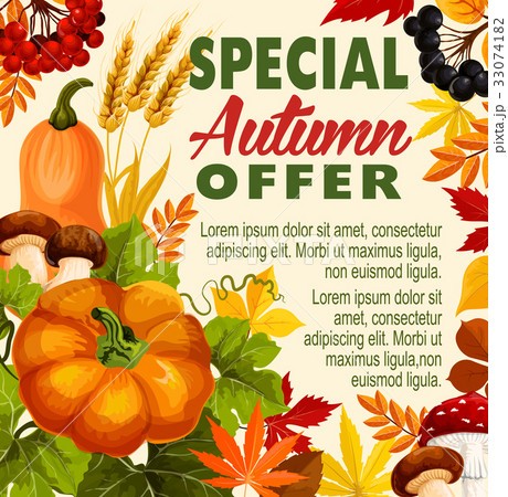 Autumn sale, fall season special offer poster 33074182