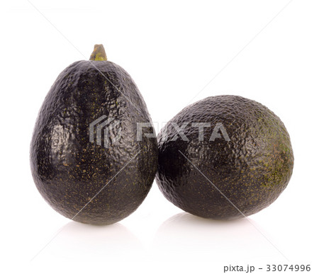 Avocado green and brown fruit on white background Avocado green and brown fruit on white background 33074996