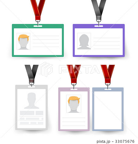 Id Badge Set Vector. Name Tag. Employee Card Id Badge Set Vector. Name Tag. Employee Card 33075676