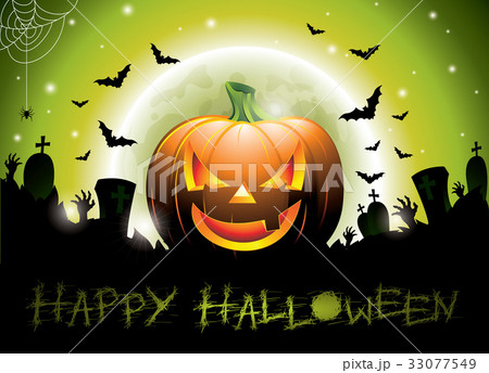 Vector illustration on a Happy Halloween theme 33077549