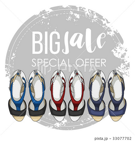 Fashion vector sketch womens shoes. 33077702