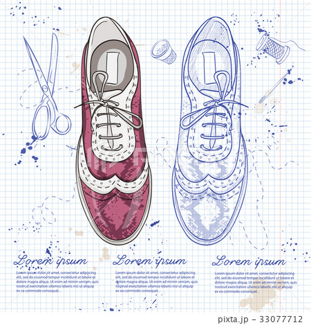 Fashion vector sketch womens shoes. 33077712