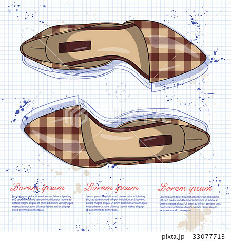 Fashion vector sketch womens shoes. Fashion vector sketch womens shoes. 33077713