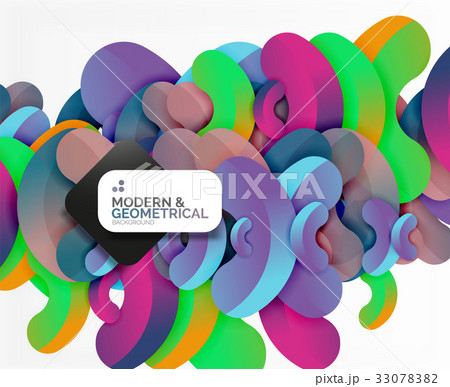 Abstract color geometric round shapes on white Abstract color geometric round shapes on white 33078382