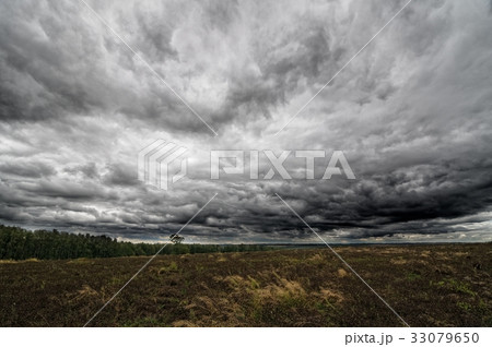 Autumnal field and sky Autumnal field and sky 33079650