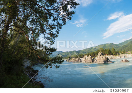 Fast mountain river Katun Fast mountain river Katun 33080997