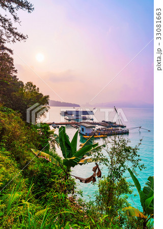 View of Sun Moon Lake with sunset View of Sun Moon Lake with sunset 33081663