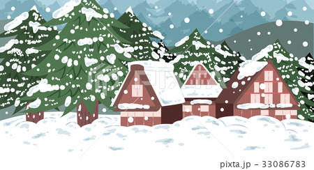 cute cartoon gassho zukuri 33086783