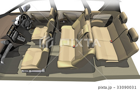 ミニバンの車内のイラスト素材