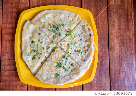 Hychin bread pie with potato stuffing 33091675