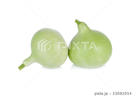 whole green calabash on white background whole green calabash on white background 33092054