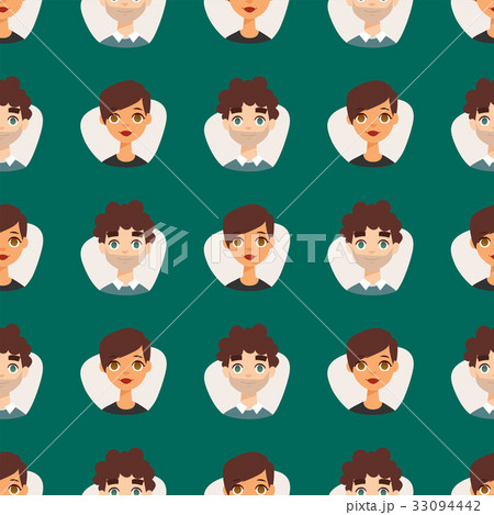 Seamless pattern avatars with facial features 33094442