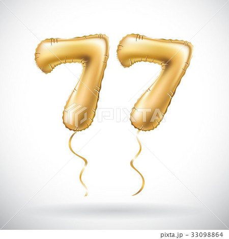 Golden number 77 seventy seven metallic balloon Golden number 77 seventy seven metallic balloon 33098864