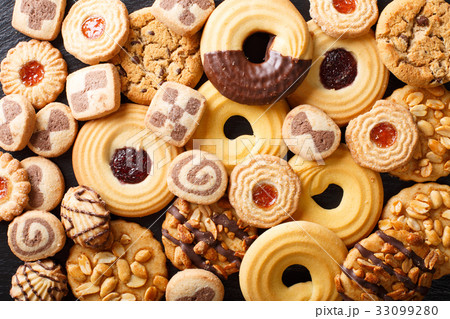 Beautiful cookies assorted close-up. background 33099280