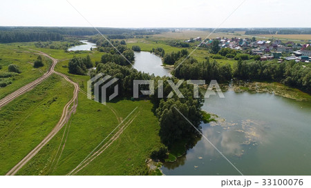 drone flight over the river. beautiful small drone flight over the river. beautiful small 33100076