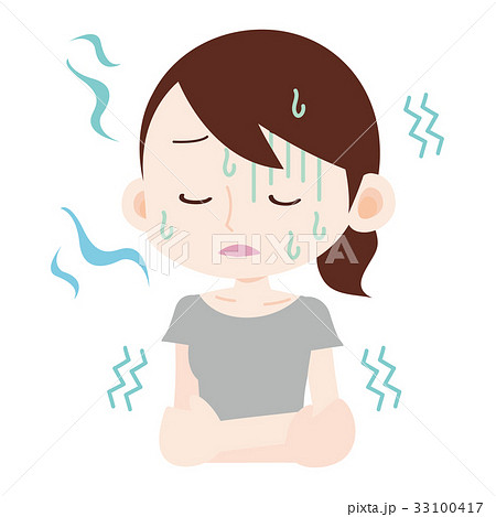 クーラーが冷えすぎて辛い女性 クーラーが冷えすぎて辛い女性 33100417