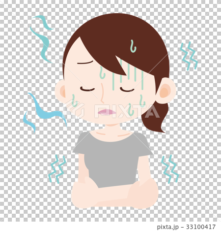 クーラーが冷えすぎて辛い女性 クーラーが冷えすぎて辛い女性 33100417