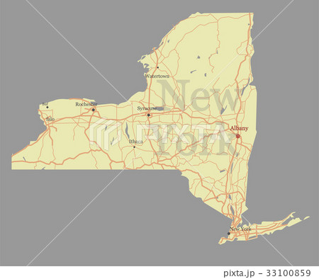 New York city accurate vector detailed State Map 33100859