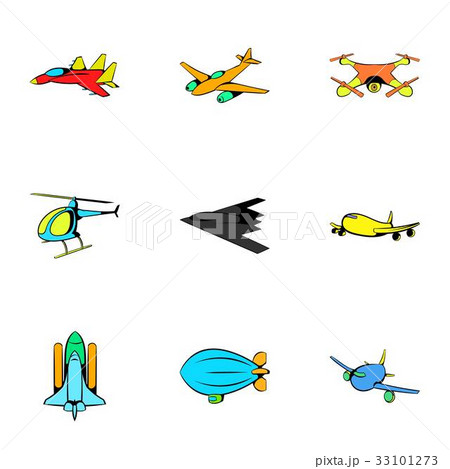 Air icons set, cartoon style 33101273
