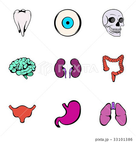 Body parts icons set, cartoon styleのイラスト素材 [33101386] - PIXTA