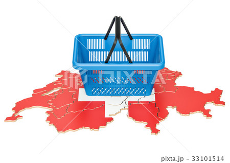 Shopping basket on Swiss map, market basket Shopping basket on Swiss map, market basket 33101514