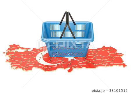 Shopping basket on Turkish map, market basket Shopping basket on Turkish map, market basket 33101515