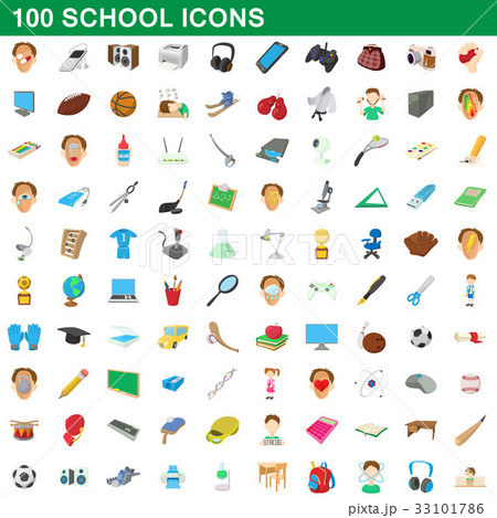 100 school set, cartoon style 33101786