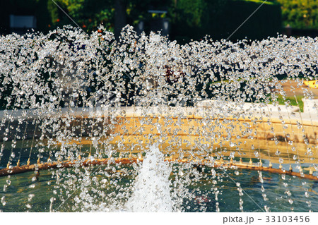 fragment of fountain water drops in the air fragment of fountain water drops in the air 33103456