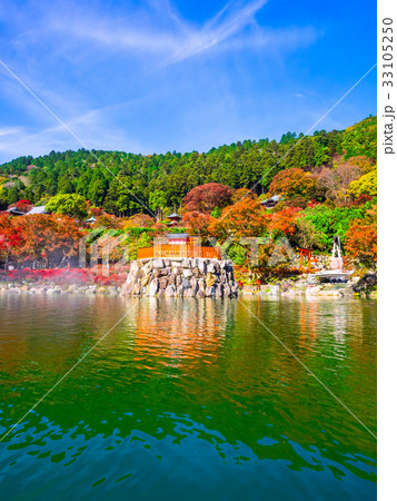 勝尾寺の弁天池と紅葉 33105250