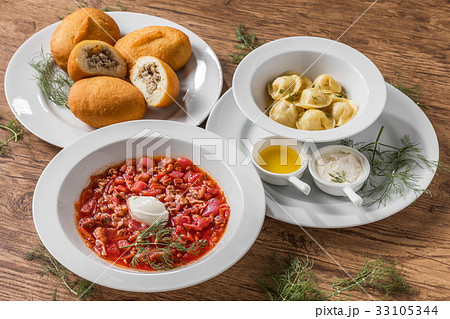 ロシア料理(ピロシキ/ペリメニ/ボルシチ)piroshki and Russian cuisine ロシア料理(ピロシキ/ペリメニ/ボルシチ)piroshki and Russian cuisine 33105344
