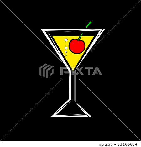 a glass with a cocktail and cherry 33106654