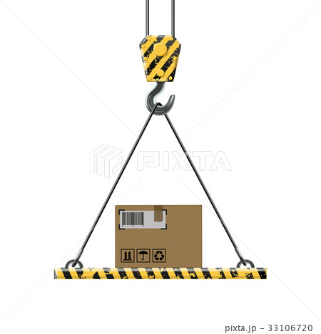 crane lifts a box with cargo crane lifts a box with cargo 33106720