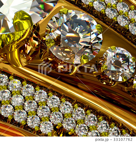 One engagement gold ring with jewelry gem. 33107762