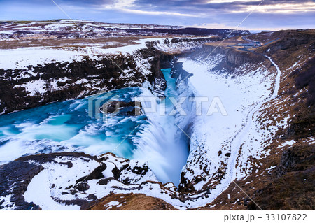 Gullfoss waterfall in Winter, Iceland 33107822