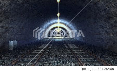 High speed ride through a train mystic tunnel. 3D 33108480