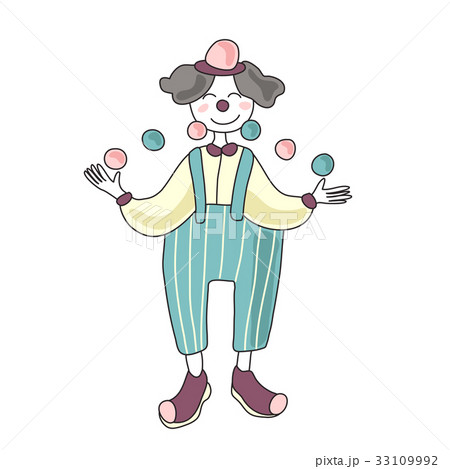 Circus Performer Man Clown Juggling Balls Vectorのイラスト素材