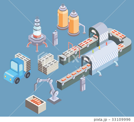 Automated production line. Factory floor with Automated production line. Factory floor with 33109996