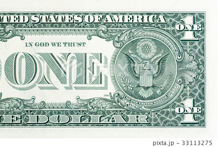 Close up of a one dollar banknote. Close up of a one dollar banknote. 33113275