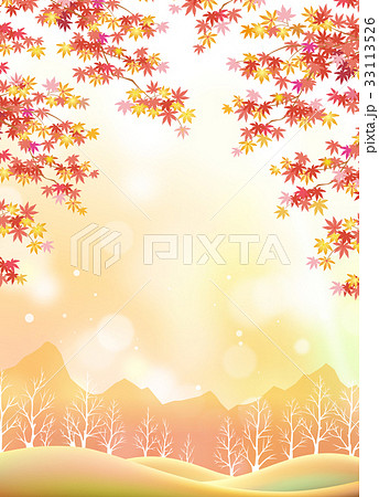 紅葉 もみじ 秋の里山のイラスト素材 33113526 Pixta