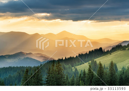 Mountains at sunset 33113593