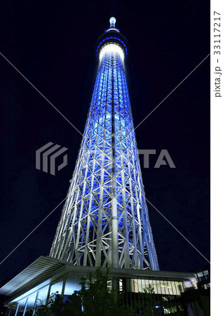 東京スカイツリー ライトアップカラー粋 の写真素材