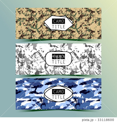 Set of Vintage Creative Banners with Camo 33118600
