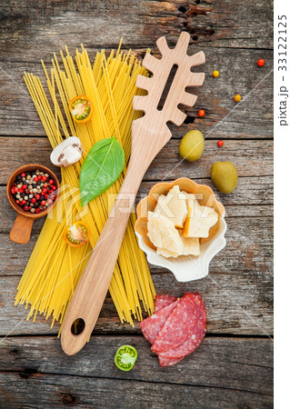 The ingredients for homemade pasta . The ingredients for homemade pasta . 33122125