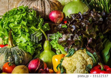 still life  Vegetables, Herbs and Fruit. 33122537