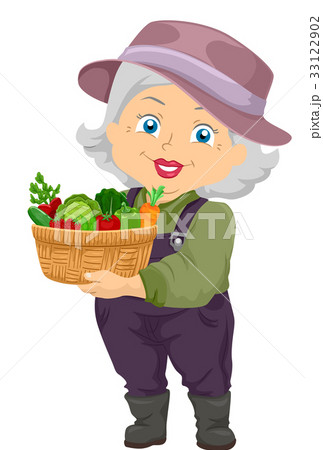 Senior Girl Gardener Harvest 33122902