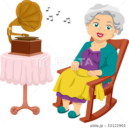 Senior Girl Gramophone Rocking Chair 33122903