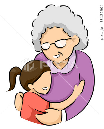 Senior Girl Grandmother Kid Girl Senior Girl Grandmother Kid Girl 33122904