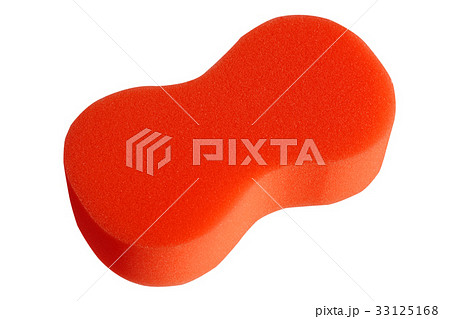 Red sponge isolated on white background. Red sponge isolated on white background. 33125168