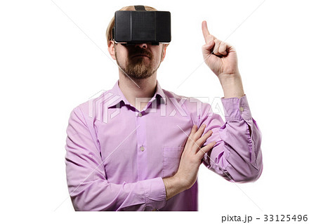 nice man with glasses of virtual reality nice man with glasses of virtual reality 33125496